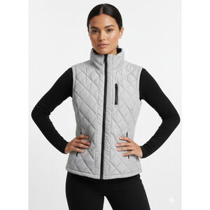 Andrew Marc Women's Soft Gray Sleeveless Puffer | Size XL NWT